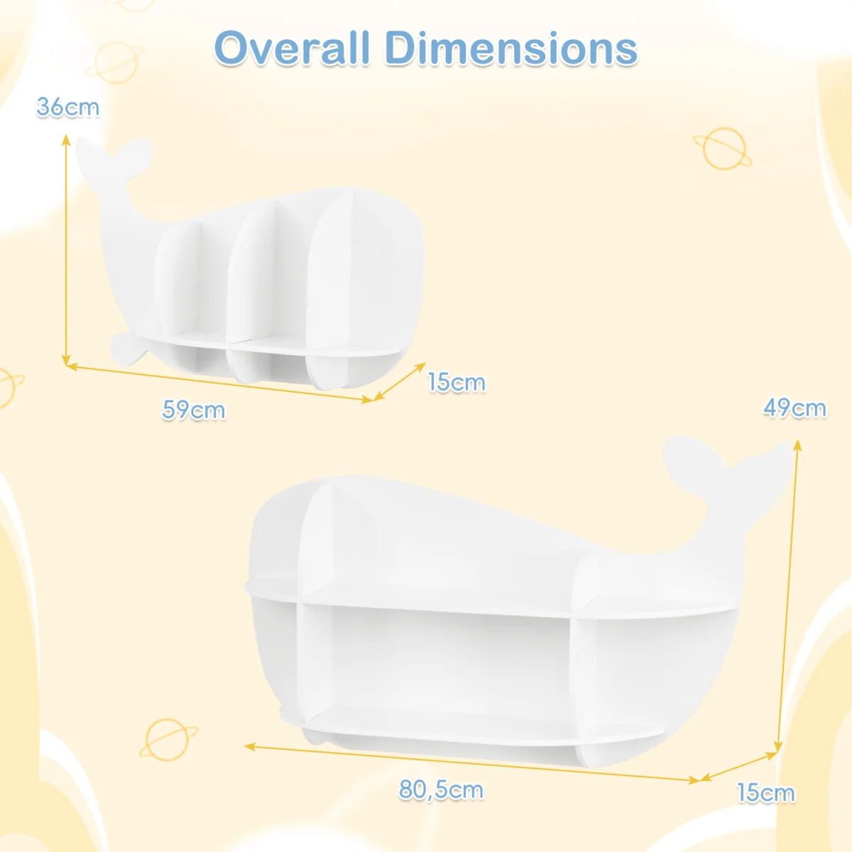 Wall Mounted Storage Display Rack Set - White – image 4