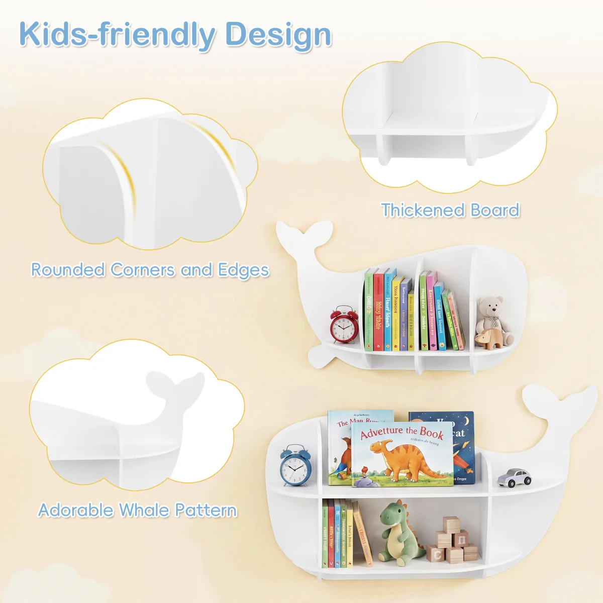 Wall Mounted Storage Display Rack Set - White – image 5