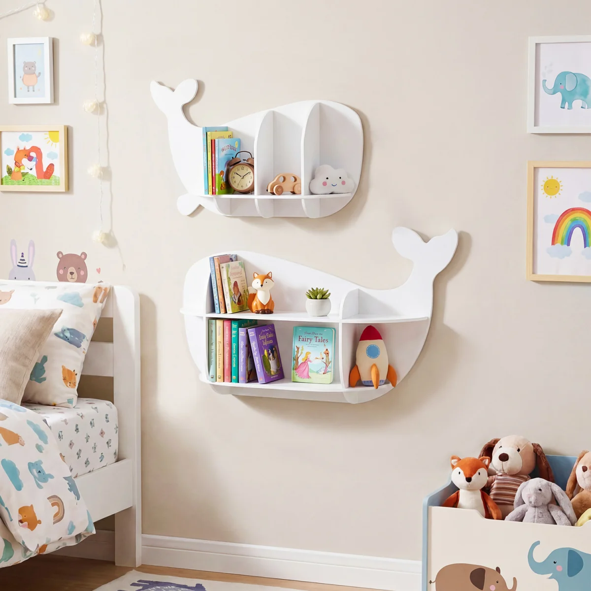 Wall Mounted Storage Display Rack Set - White – image 9