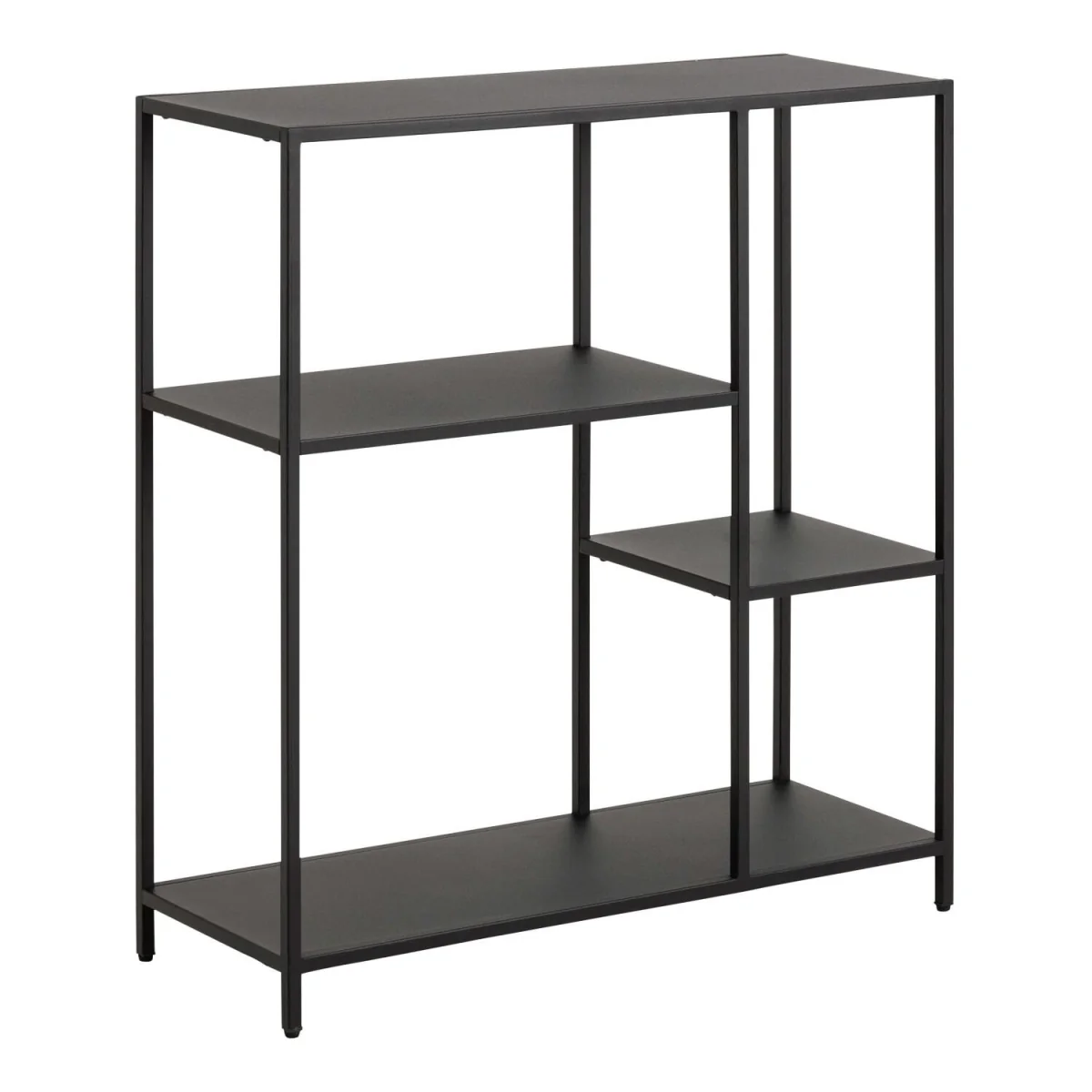 Graz Matt Metal Asymmetrical 3 Shelf Bookcase - Black – image 3