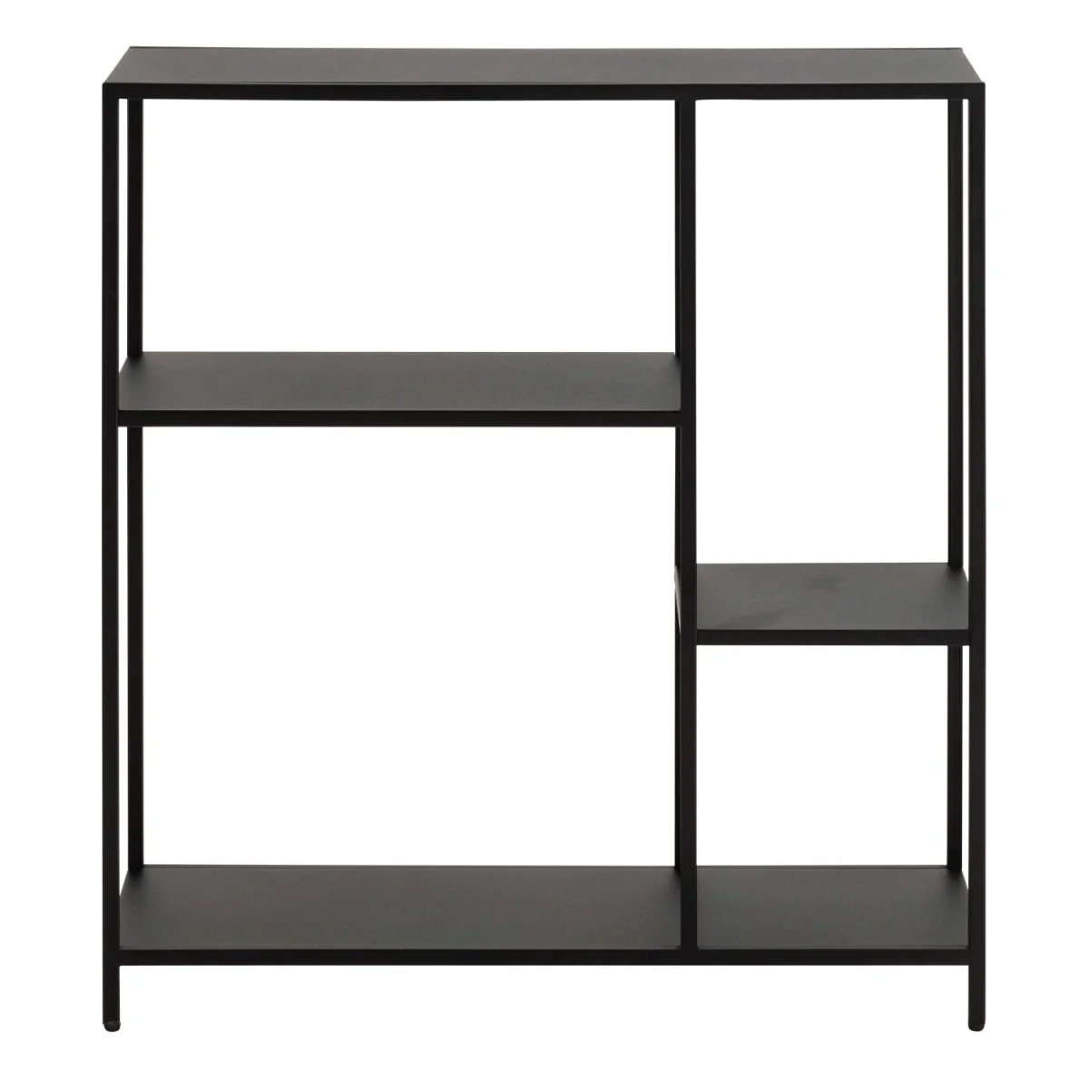 Graz Matt Metal Asymmetrical 3 Shelf Bookcase - Black – image 4