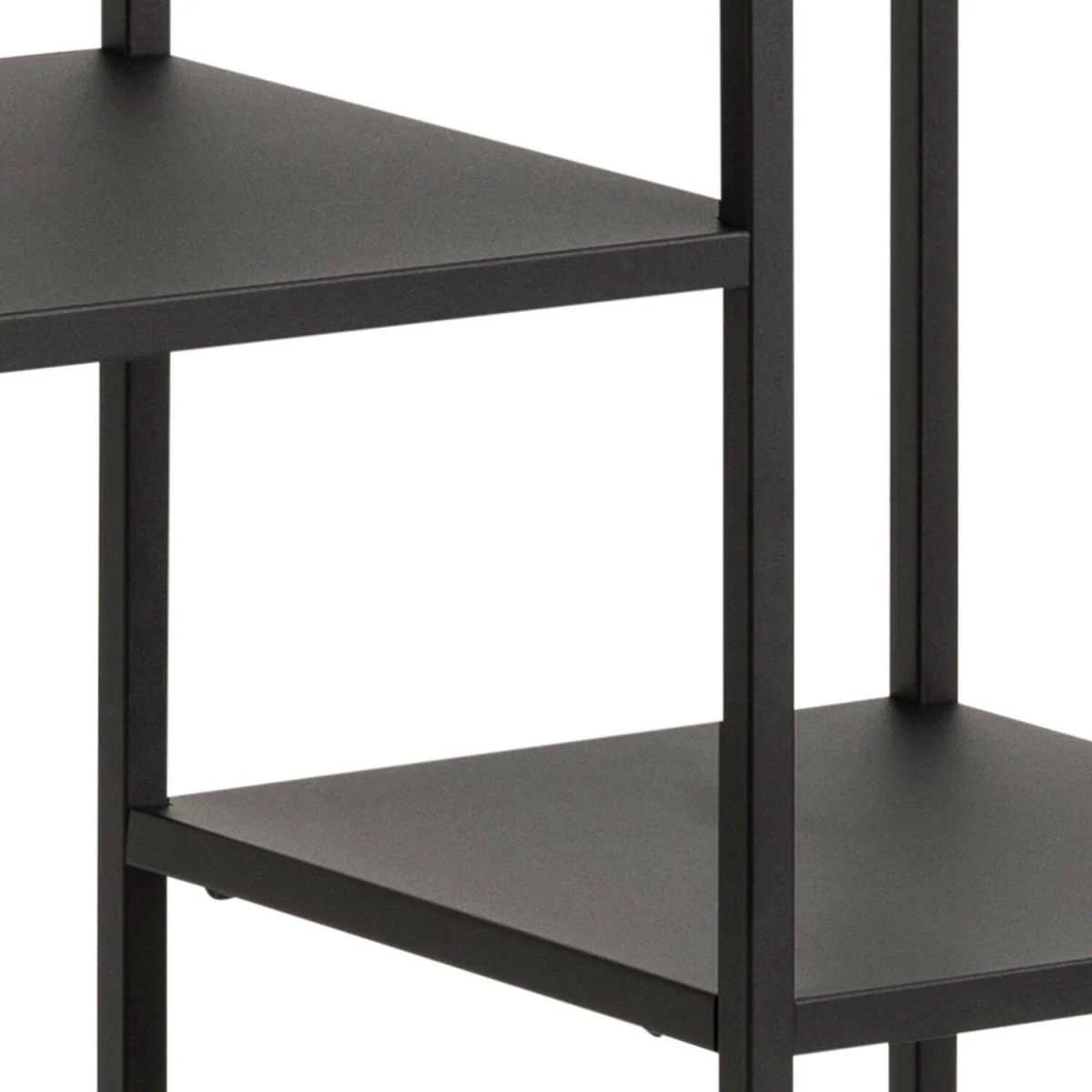 Graz Matt Metal Asymmetrical 3 Shelf Bookcase - Black – image 6