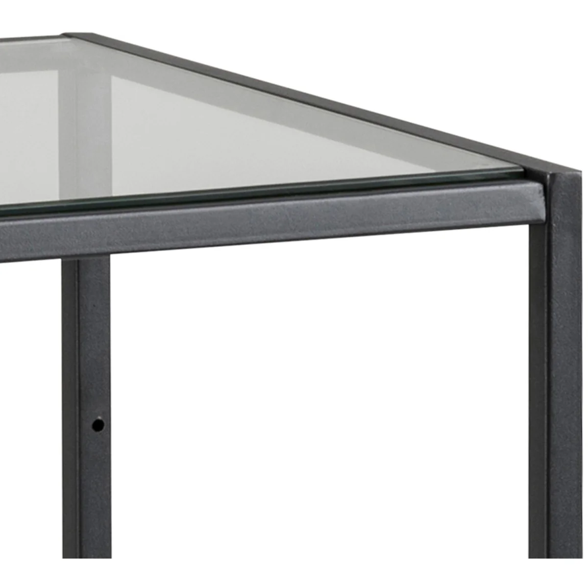 Seaford Narrow Black Metal Bookcase with 2 Glass Shelves - Clear & Black – image 4