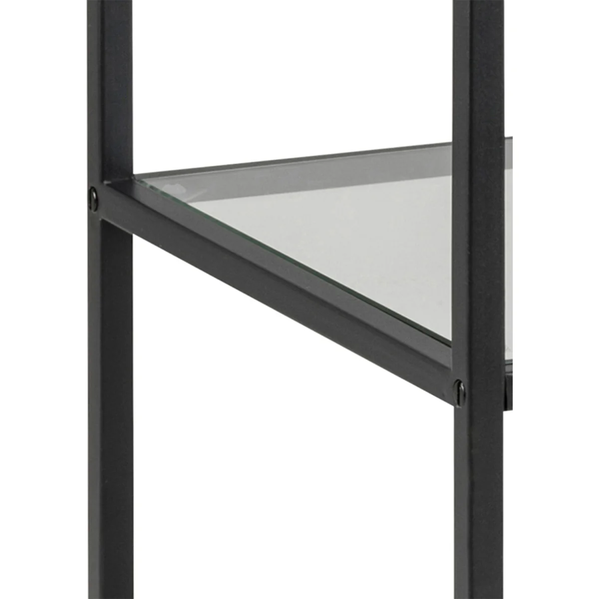 Seaford Narrow Black Metal Bookcase with 2 Glass Shelves - Clear & Black – image 5