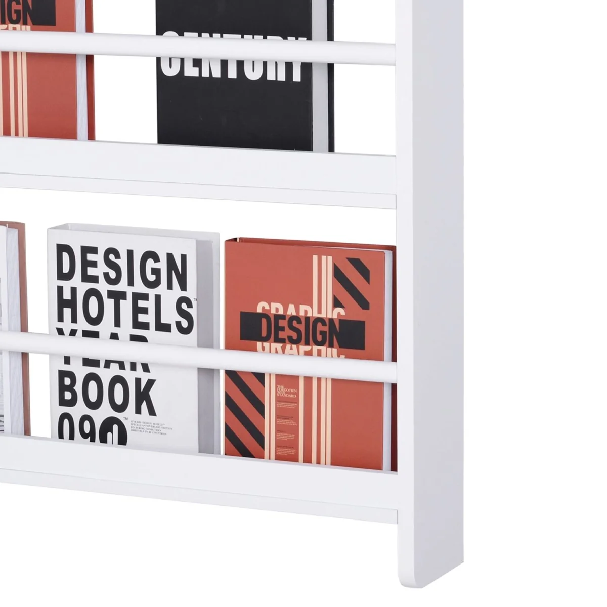 Vivi Wood White Slim Wall-Mounted Bookshelf, 15 cm Depth – image 8