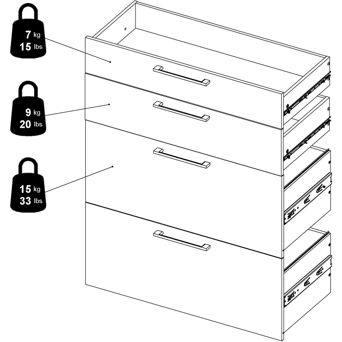 Prima Bookcase 2 Shelves With 2 Drawers 2 File Drawers In Oak - Oak – image 3