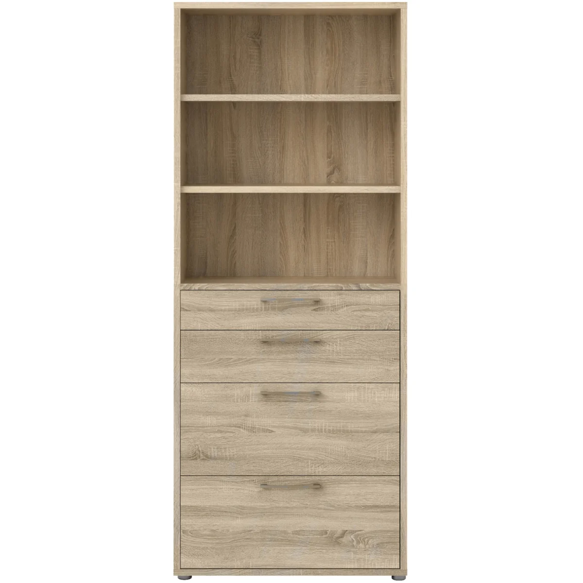 Prima Bookcase 2 Shelves With 2 Drawers 2 File Drawers In Oak - Oak – image 4