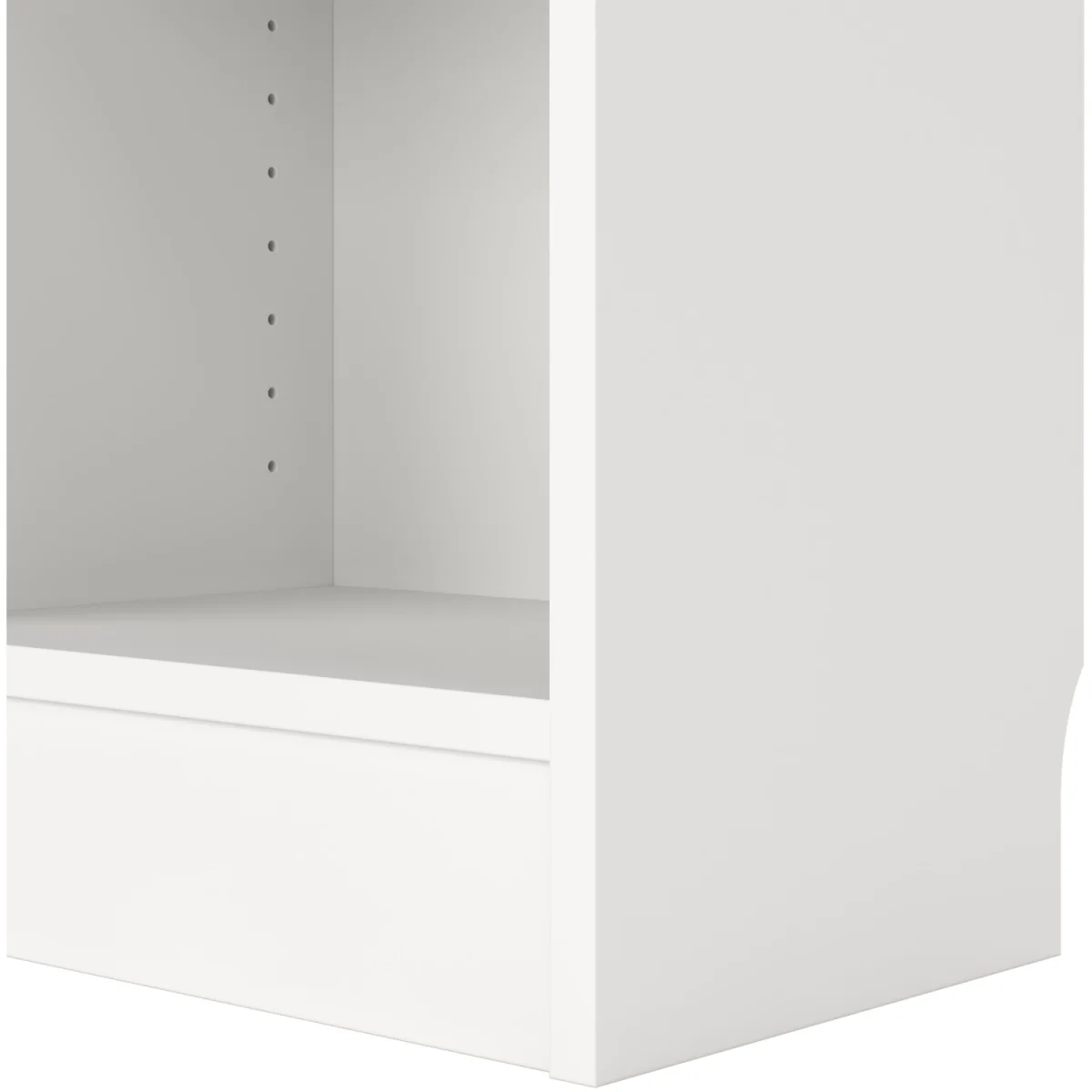 Basic Tall Narrow Combination Storage Bookcase (4 Shelves) with Glass Door - White with Oak Door – image 6
