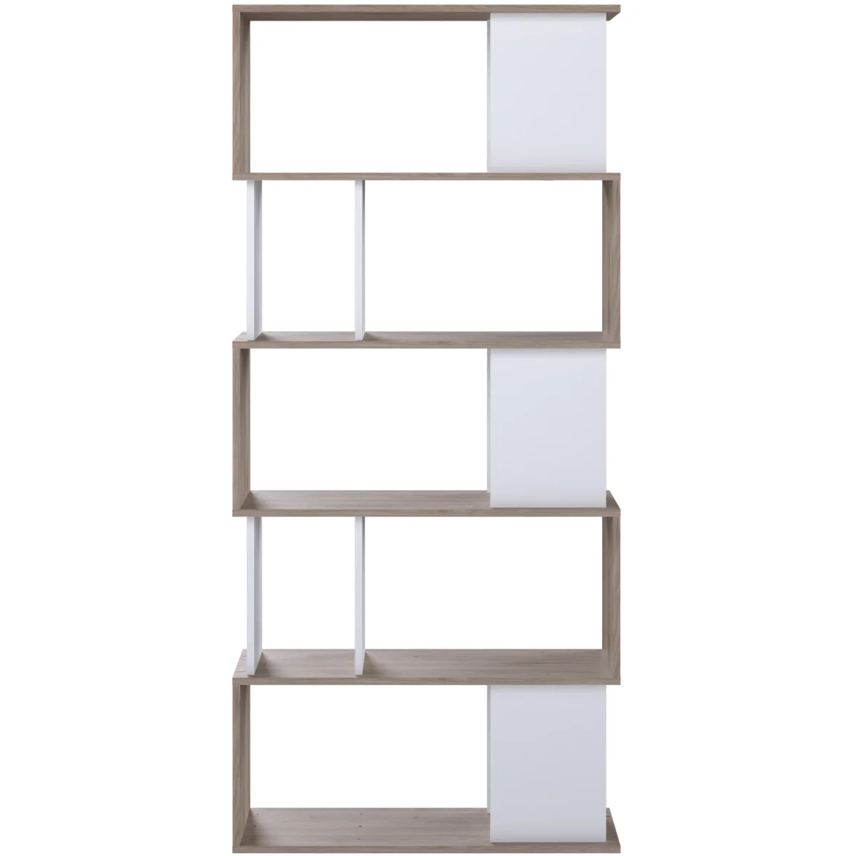 Maze Open Bookcase 4 Shelves in Jackson Hickory Oak and White - Jackson Hickory Oak & White – image 3