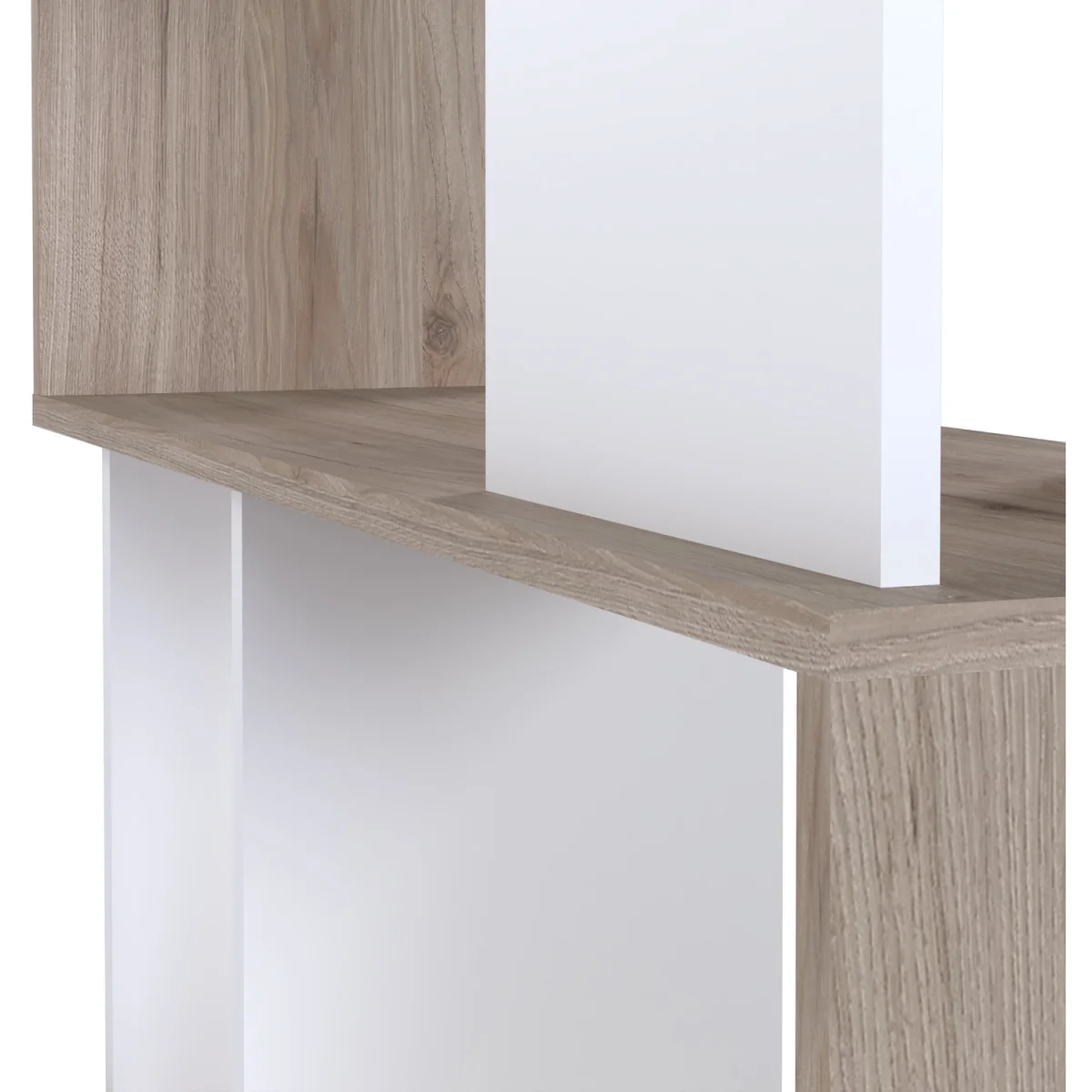 Maze Open Bookcase 4 Shelves in Jackson Hickory Oak and White - Jackson Hickory Oak & White – image 4
