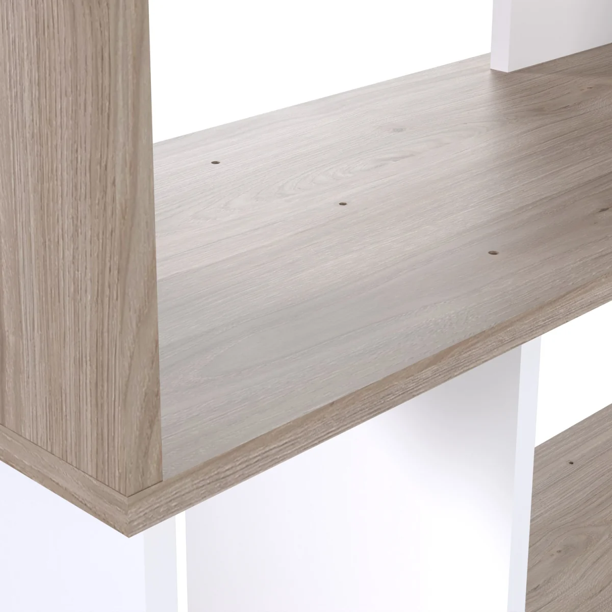 Maze Open Bookcase 4 Shelves in Jackson Hickory Oak and White - Jackson Hickory Oak & White – image 5