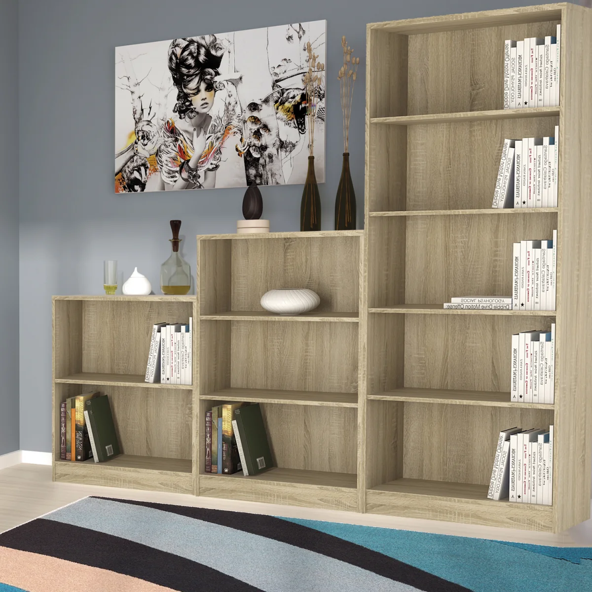 4 You Tall Wide Bookcase - Oak – image 3