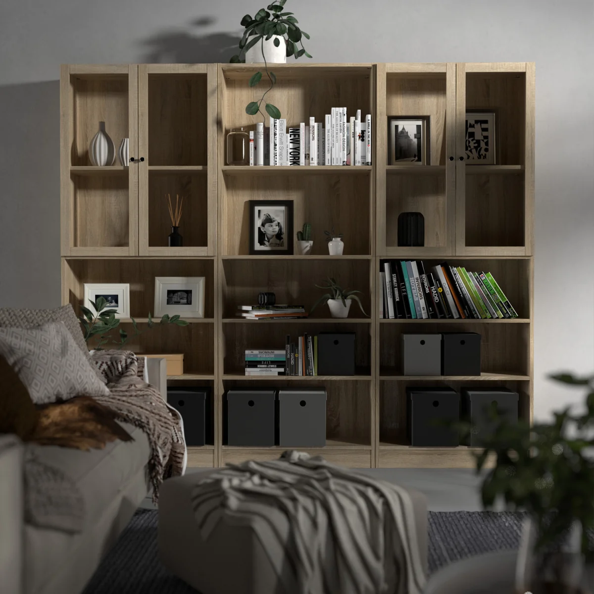4 You Tall Wide Bookcase - Oak – image 6