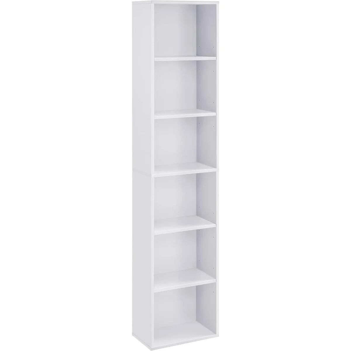 6-Tier Freestanding Bookshelf Storage Unit for Home Office and Bedroom Organisation - Cloud White – image 3