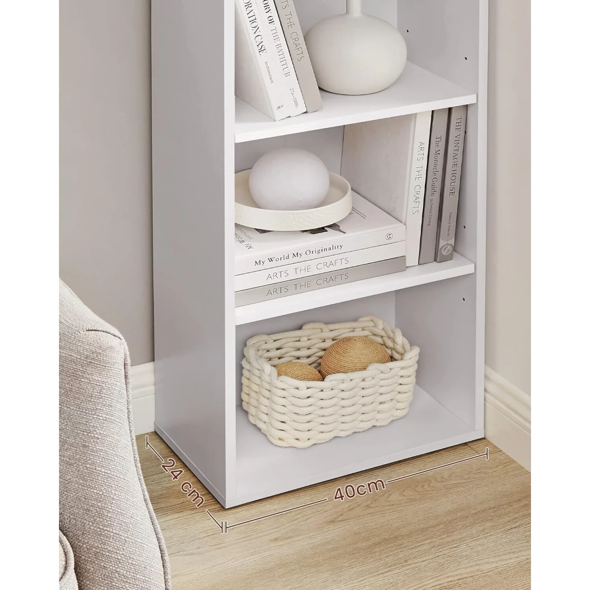 6-Tier Freestanding Bookshelf Storage Unit for Home Office and Bedroom Organisation - Cloud White – image 6