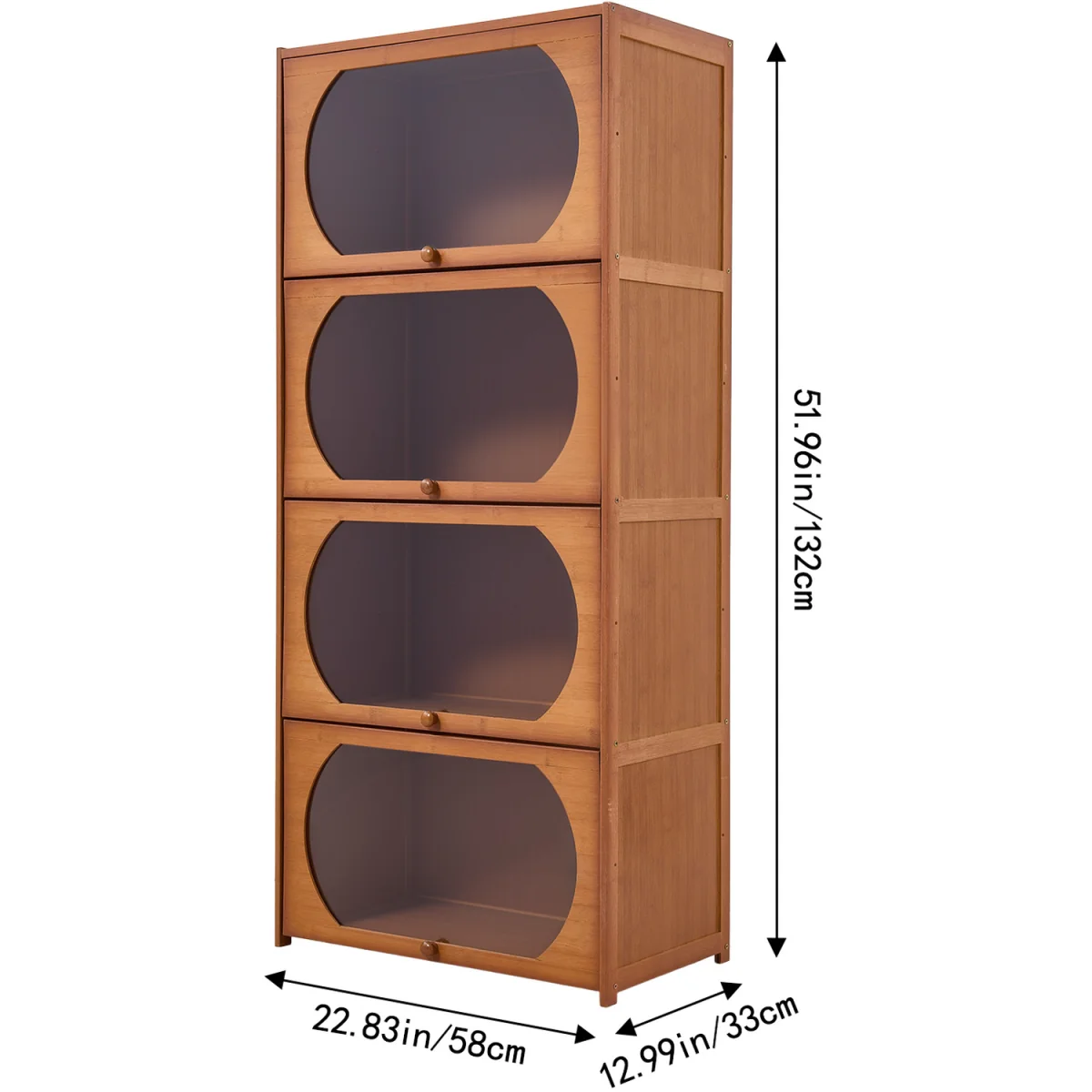 Freestanding Storage Bookcase with Cabinet - Brown / 132cm – image 2
