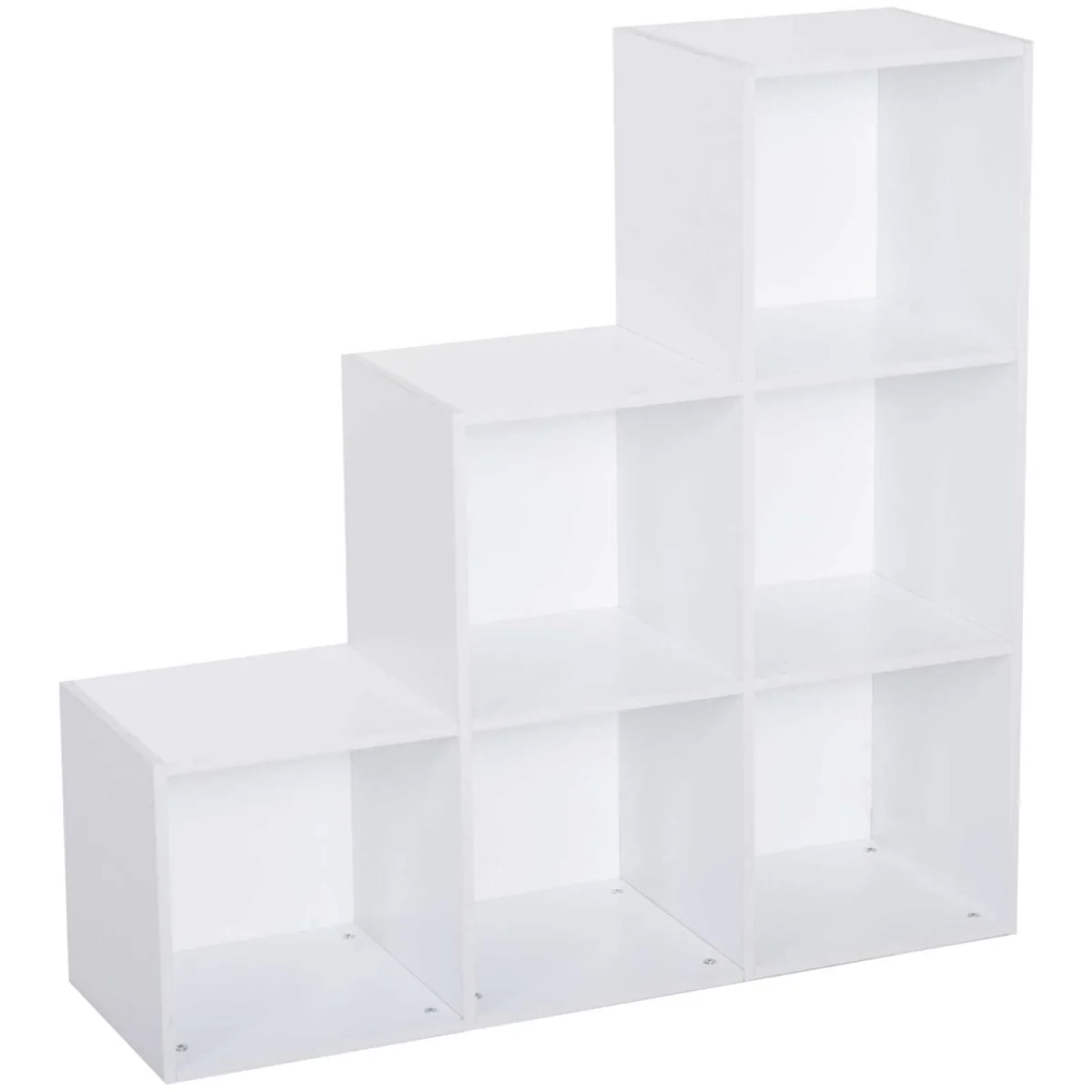 Yora Wood White 3-Tier 6-Cube Storage Bookcase – image 3