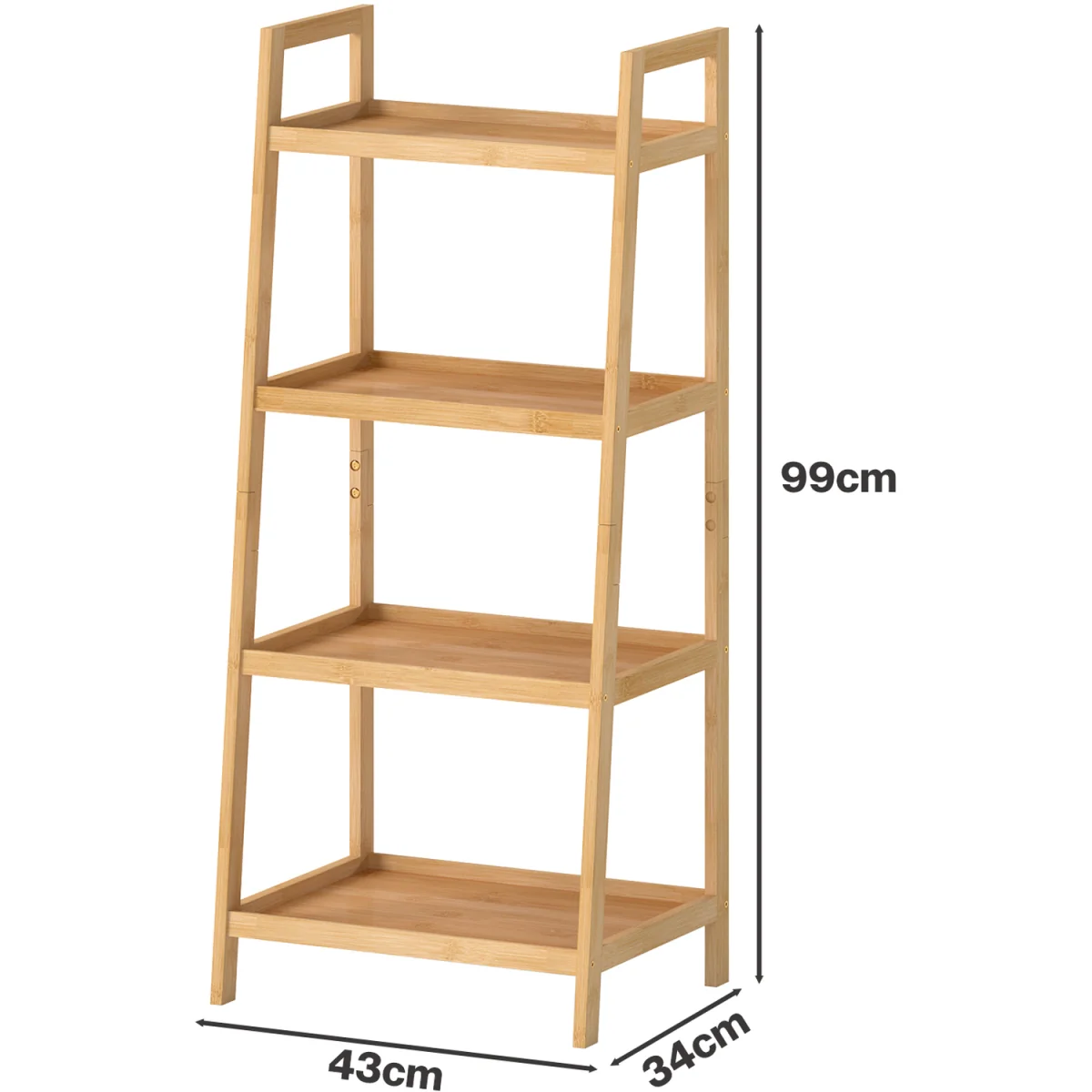 Bathroom Storage Shelves 4 Tier Rack Corner Bathroom Kitchen Bamboo - Natural – image 4