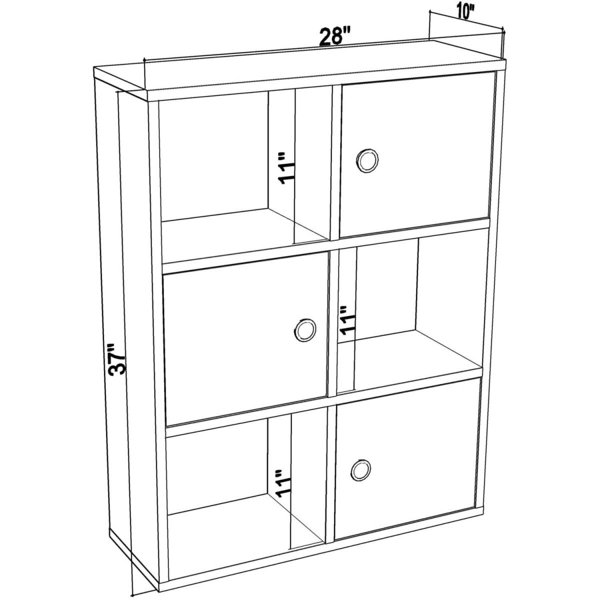 Tilton 94 cm Tall Modern Bookcase Bookshelf with Cabinets - Sapphire Oak Pattern & Anthracite – image 4