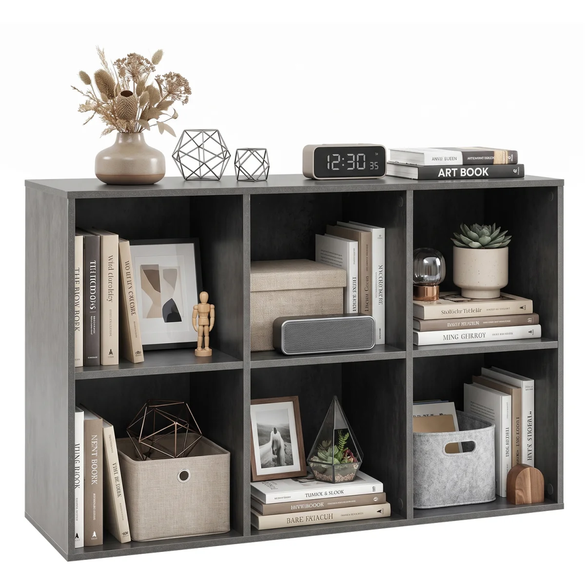 3 Tier Modern Storage Organizer Bookcase-Grey - Grey – image 2