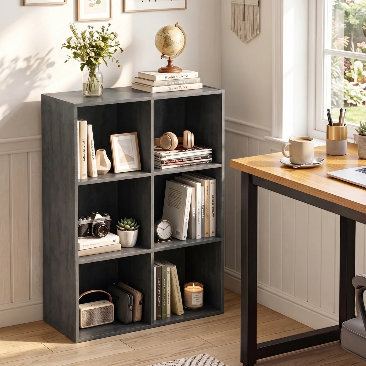 3 Tier Modern Storage Organizer Bookcase-Grey - Grey – image 1