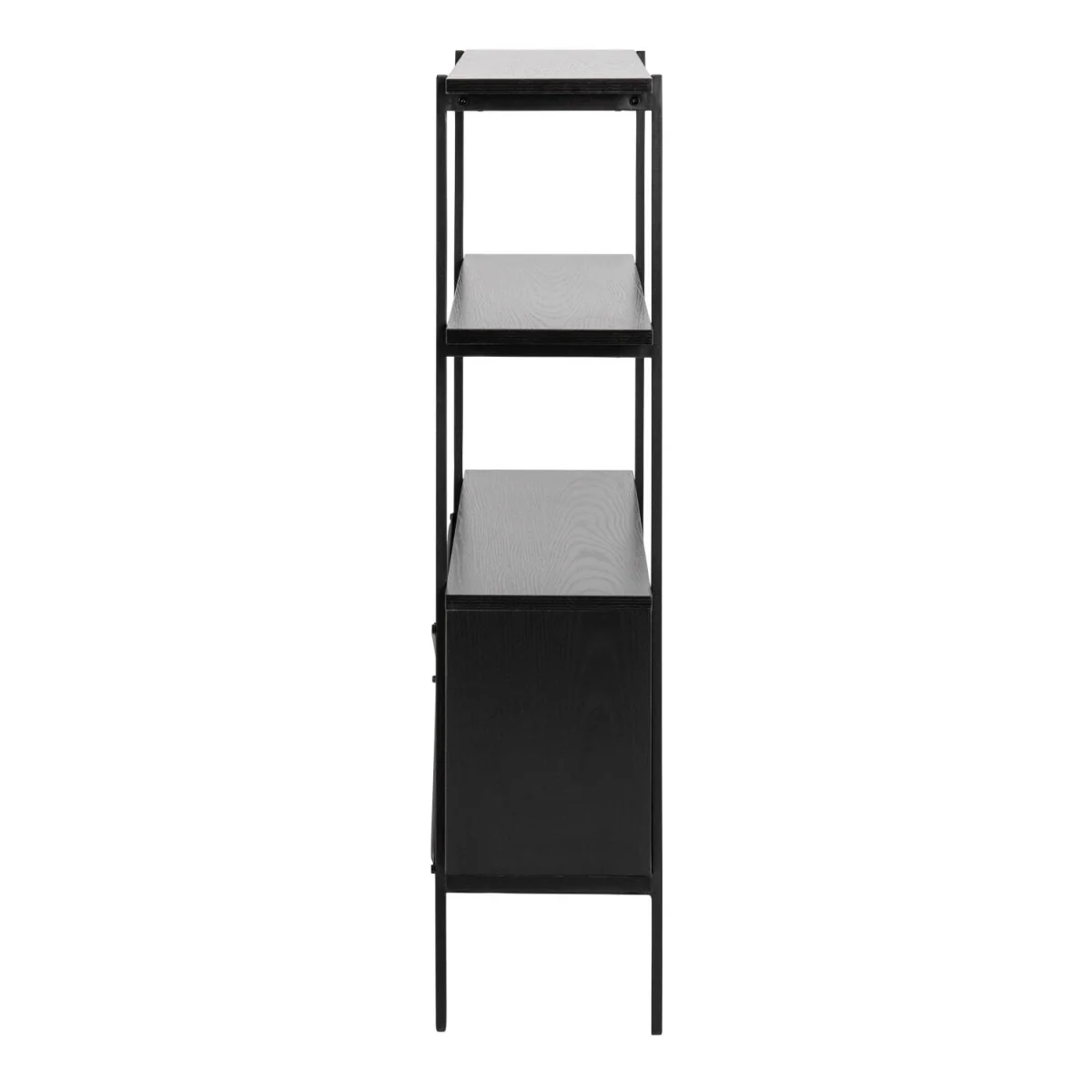 Cambridge Industrial Mesh Bookcase 2 Shelf 2 Sliding Doors - Black – image 2