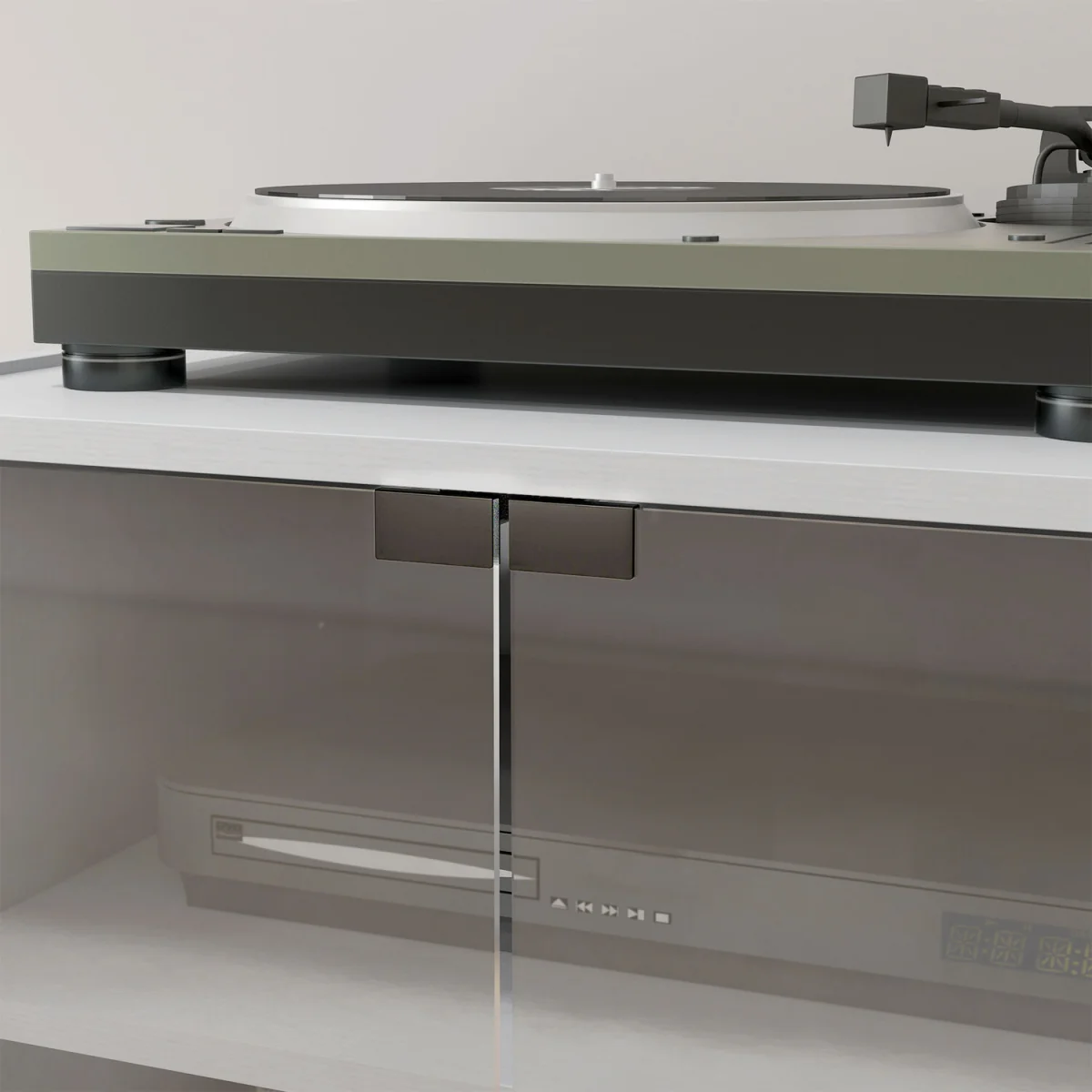 HOMCOM 4-Tier Hi-Fi Stand with Adjustable Shelves - White Wood-Effect – image 2