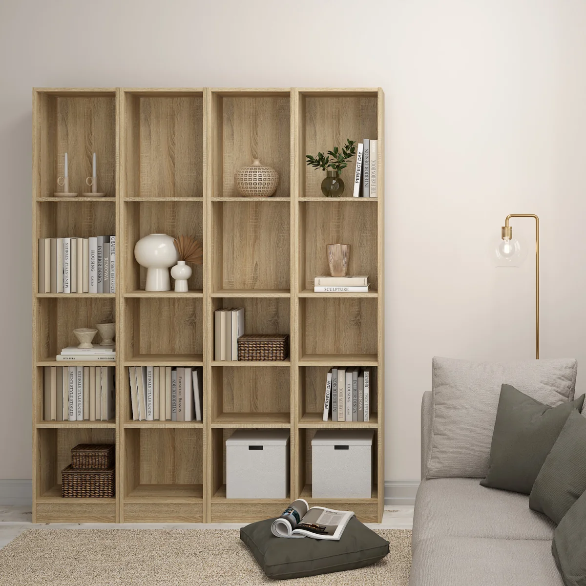 4 You Tall Narrow Bookcase - Oak – image 5