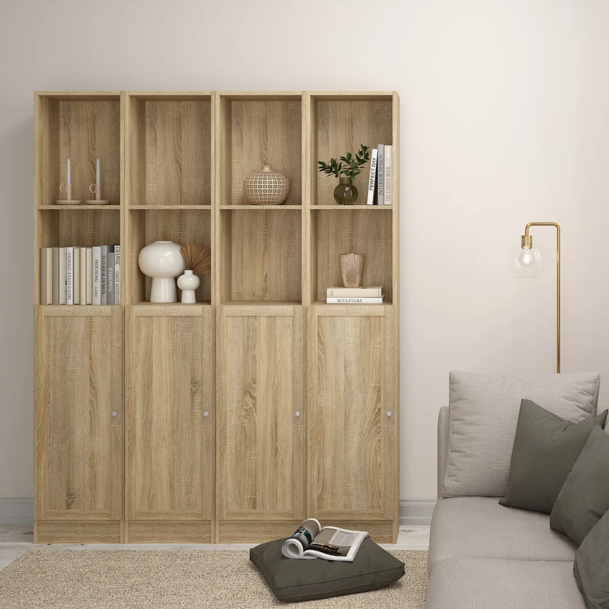 4 You Tall Narrow Bookcase - Oak – image 6