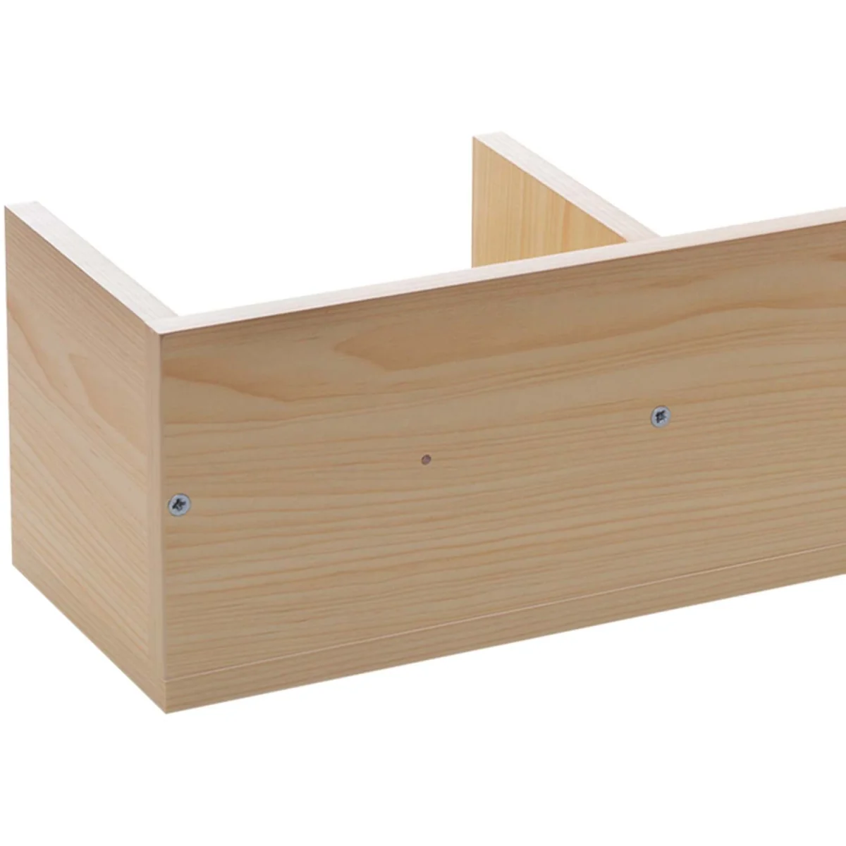 Padi Wood Natural Finish Wall-Mounted Media Storage Rack with 4 Cube Shelves – image 4