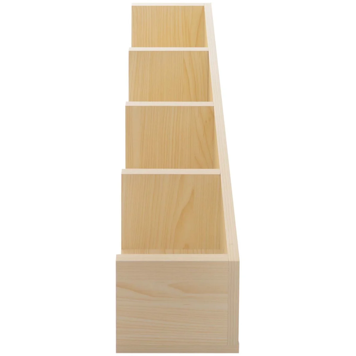 Padi Wood Natural Finish Wall-Mounted Media Storage Rack with 4 Cube Shelves – image 6