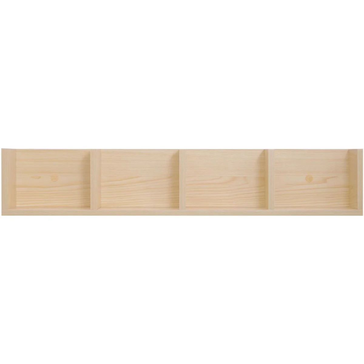 Padi Wood Natural Finish Wall-Mounted Media Storage Rack with 4 Cube Shelves – image 7