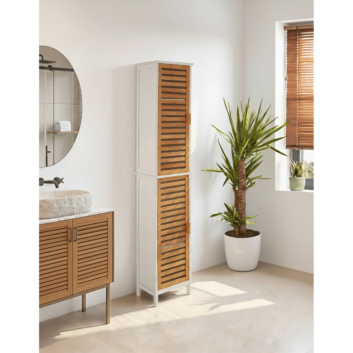Verdon 2 Single 4 Inner Shelves Standing Cabinet - Natural – image 3