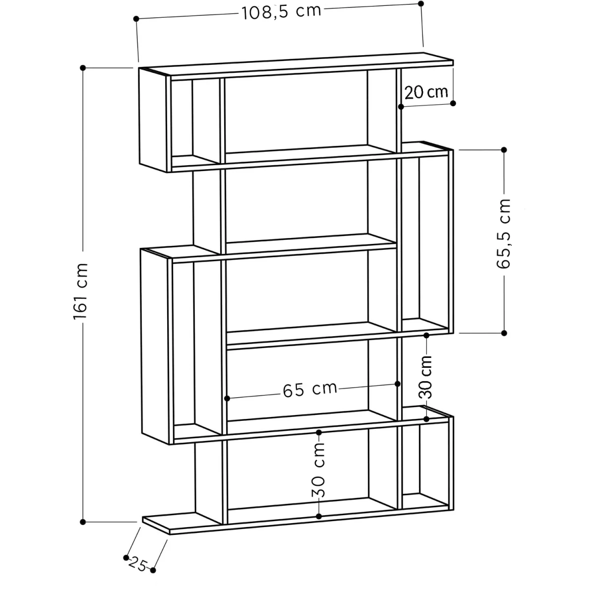 Mito Wall Mounted Bookcase Modern Display Unit - Sonoma Oak, Sandstone – image 6