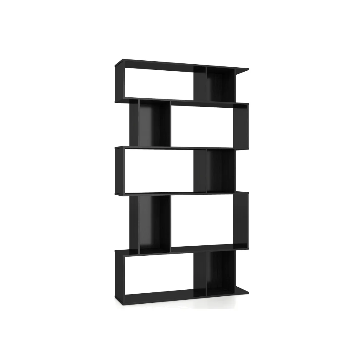 5 Tier Bookcase with Open Shelves - Black – image 1
