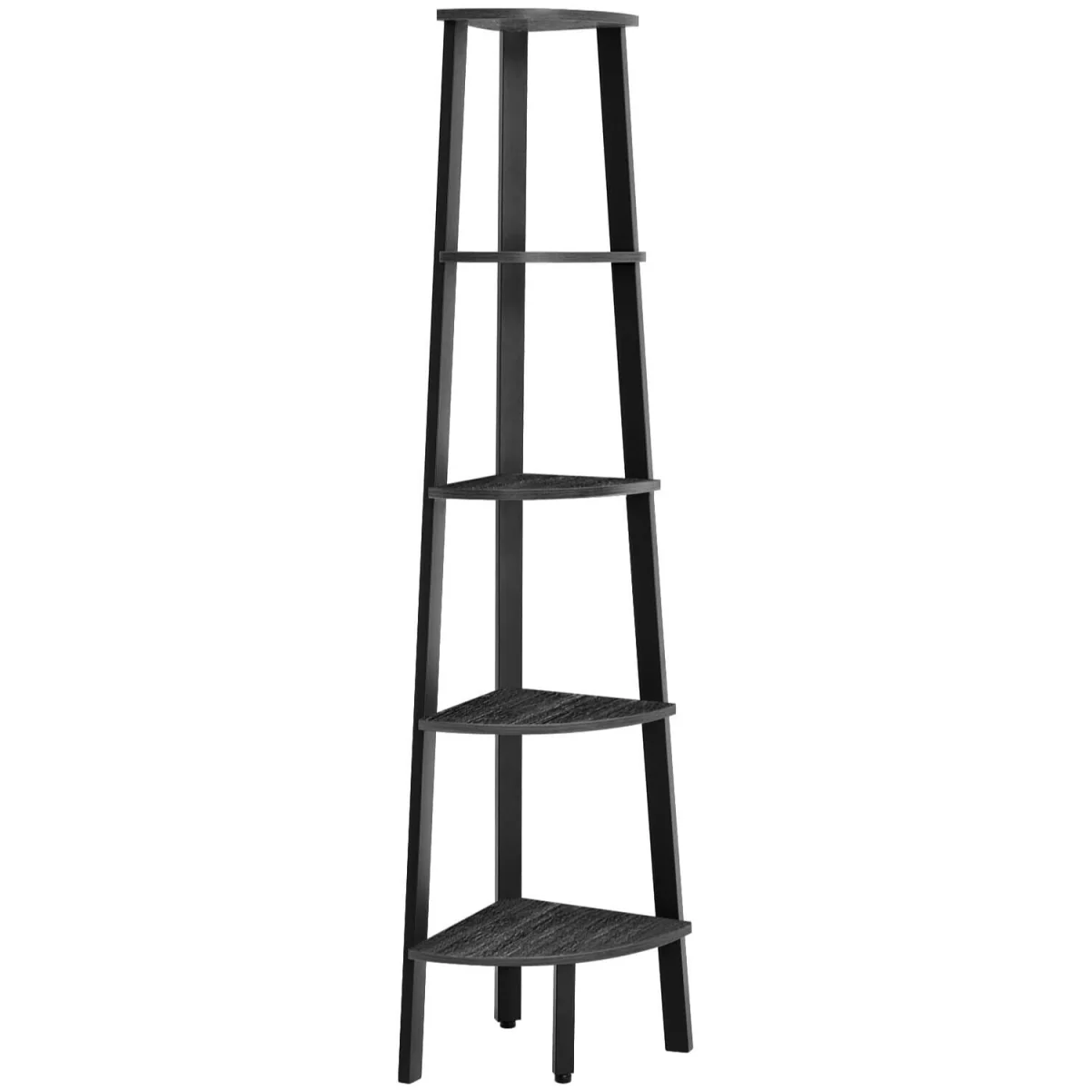Corner Ladder Shelf 5-Tier Plant Stand and Storage Unit - Charcoal Grey and Matt Black – image 3