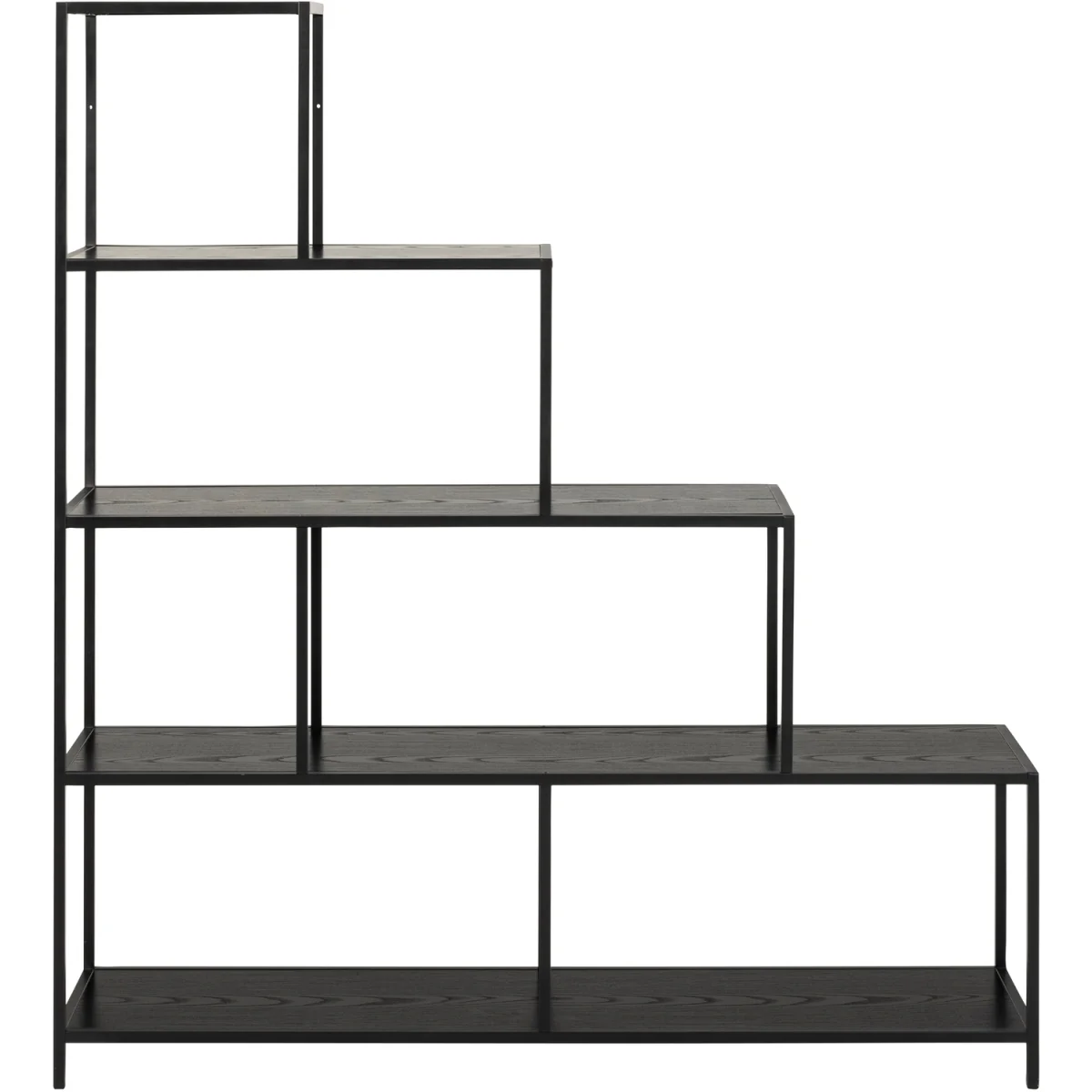 Seaford Bookcase with 4 Shelves in Black - Black – image 2