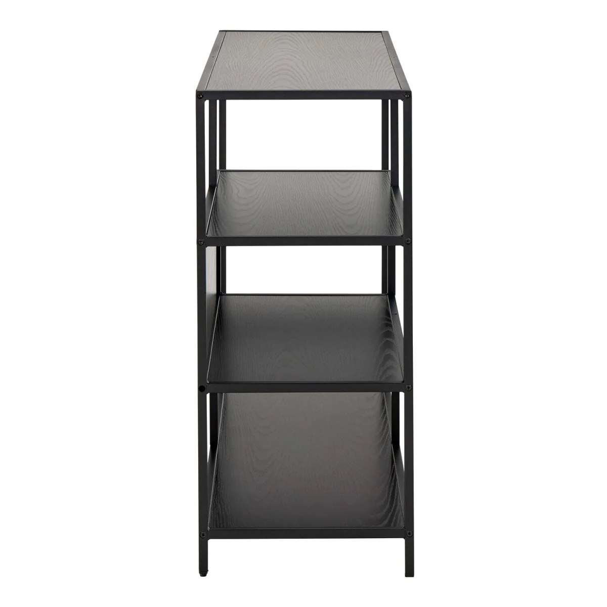 Paris Wide Metal Bookcase 4 Shelves Ash Laminate - Black – image 4