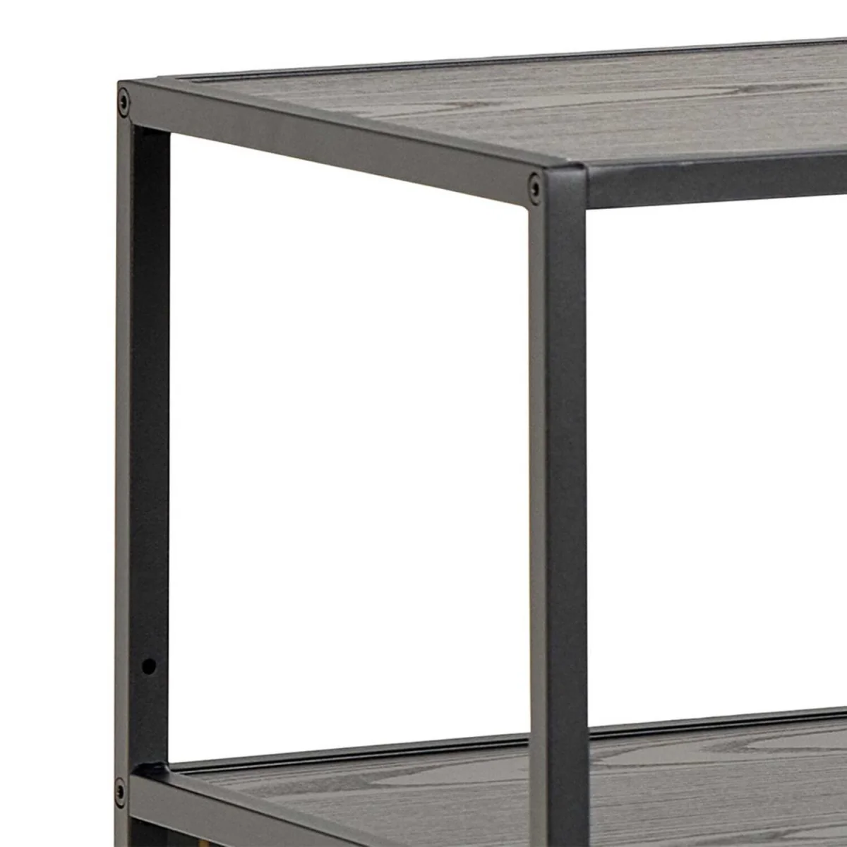 Paris Wide Metal Bookcase 4 Shelves Ash Laminate - Black – image 5