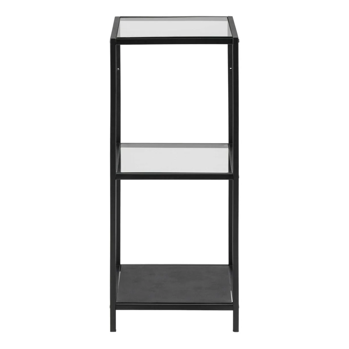 El Paso Narrow Metal and Glass Bookcase 2 Shelves - Black – image 2