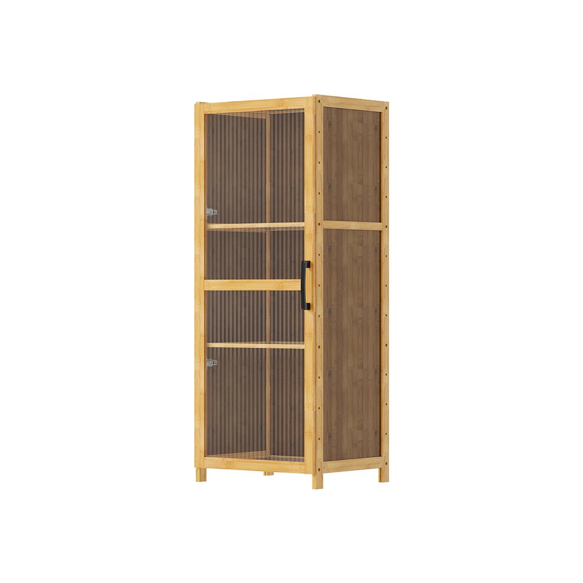 Storage Bookcase with Acrylic Doors - Brown & Wood & Translucent