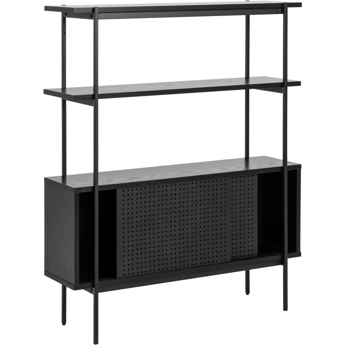 Angus Small Bookcase with 2 Sliding Doors in Black - Black – image 6
