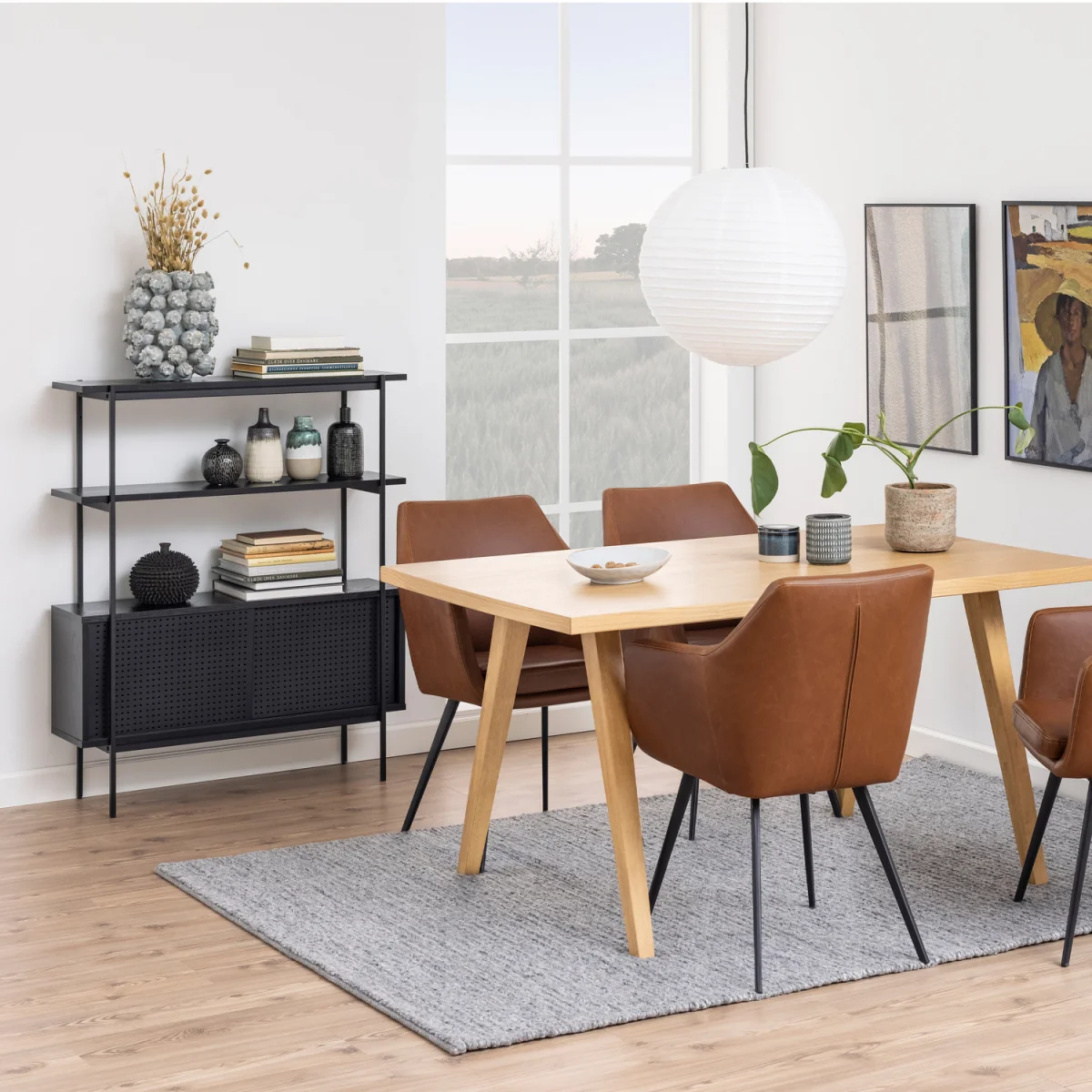 Angus Small Bookcase with 2 Sliding Doors in Black - Black – image 7