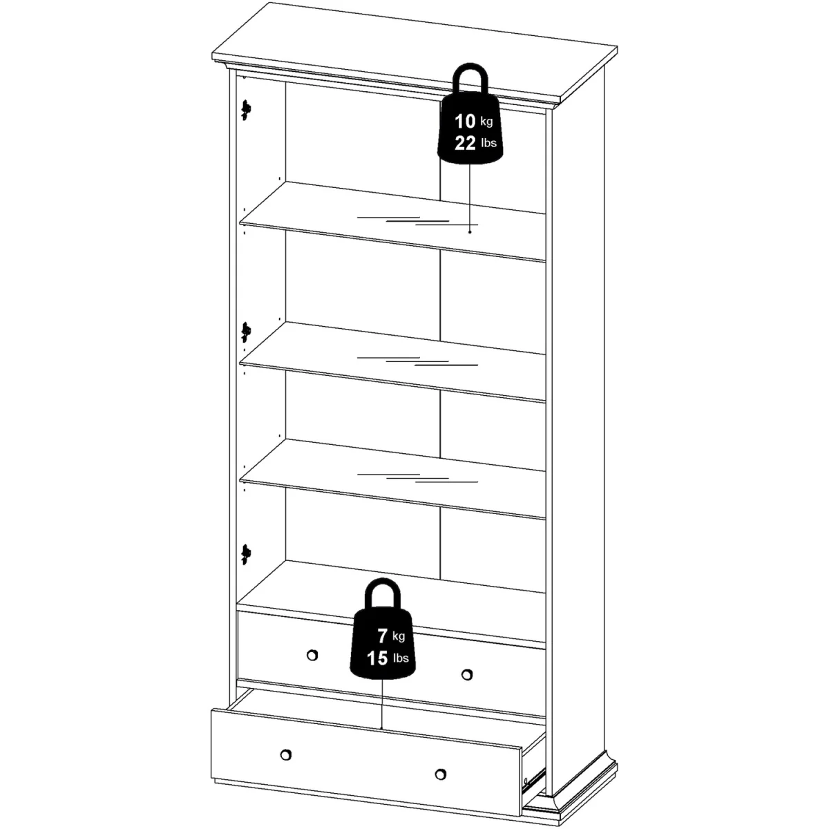 Furniture To Go Paris Tall Bookcase - White – image 2