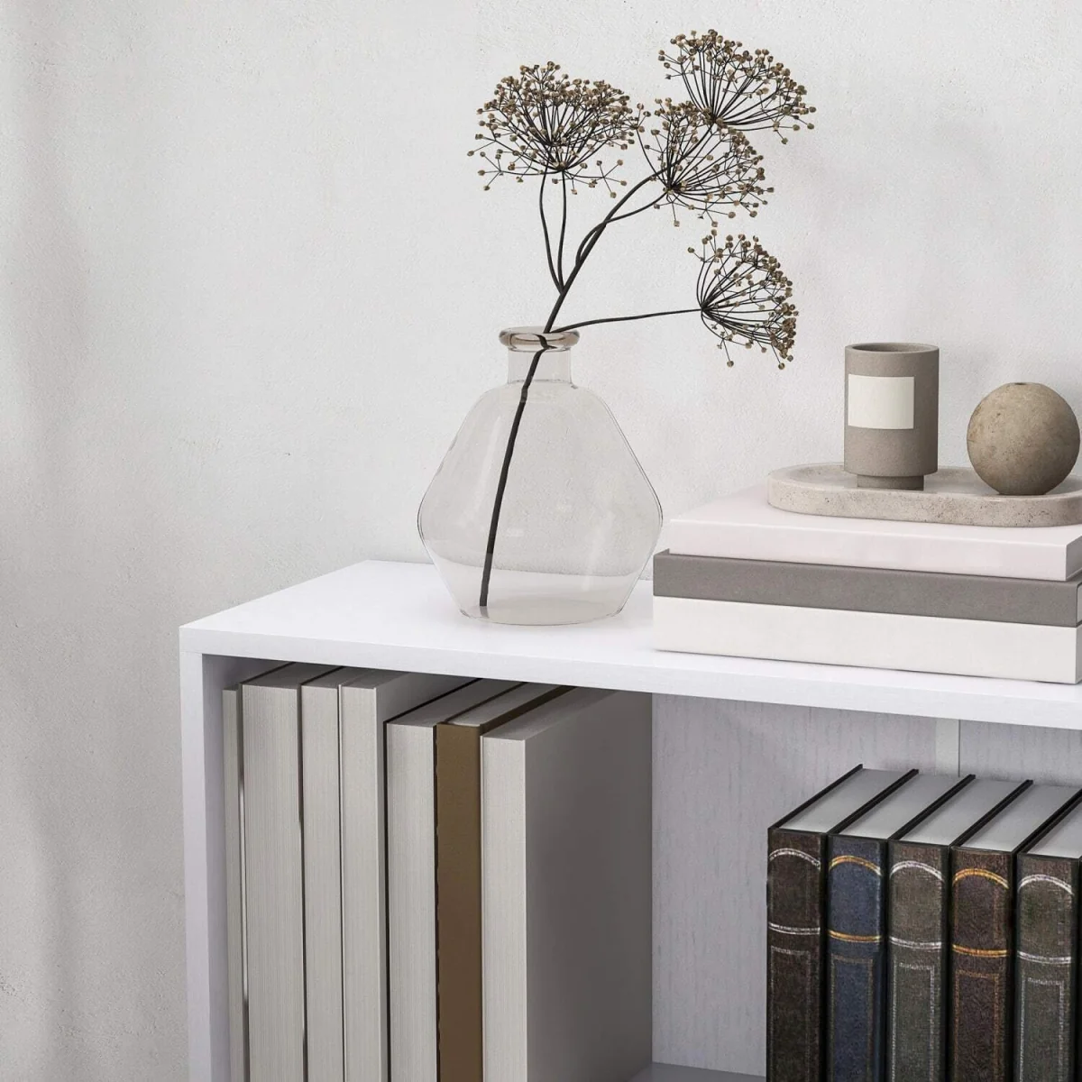Ralafi White 2-Tier Bookcase with Adjustable Shelf – image 9