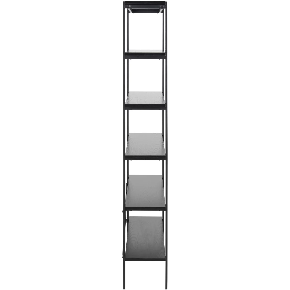 Angus Bookcase with 5 Shelves in Black - Black – image 2