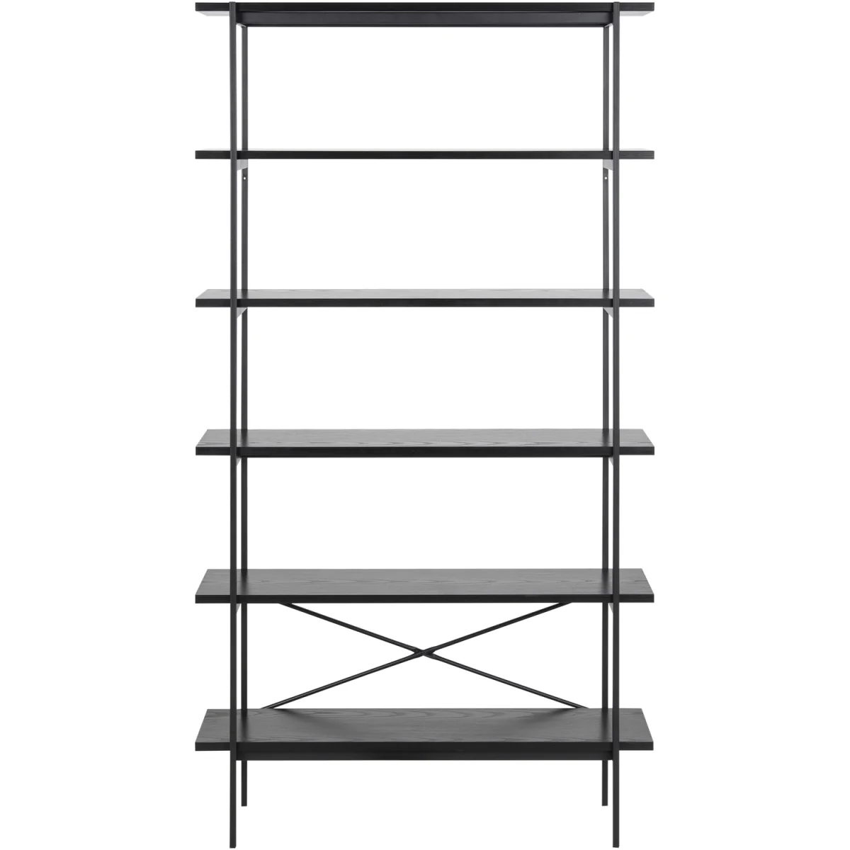 Angus Bookcase with 5 Shelves in Black - Black – image 4