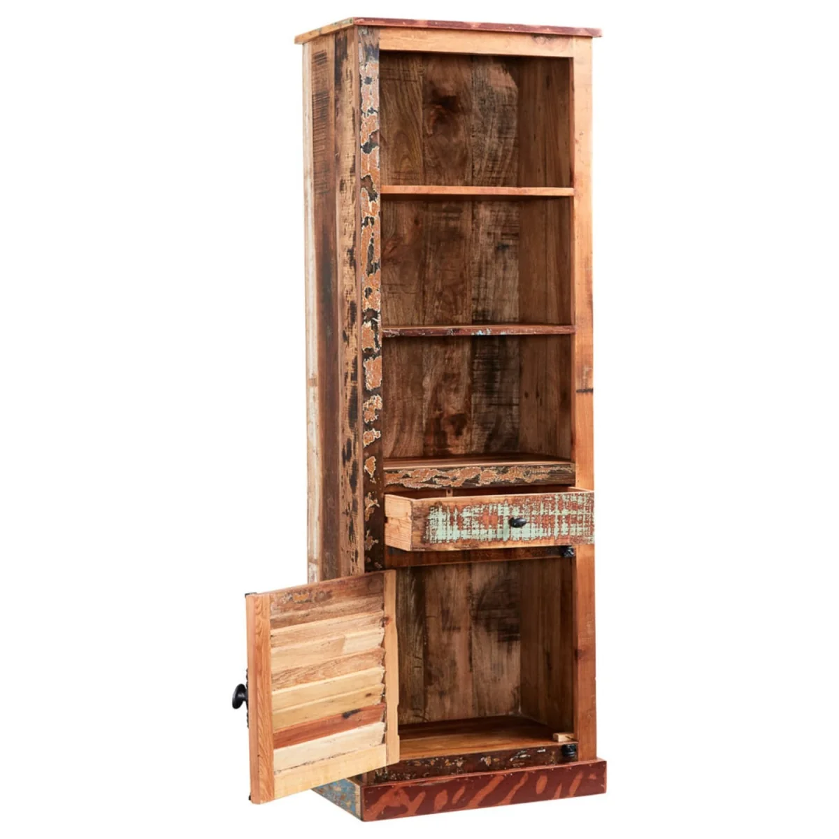 Seattle Reclaimed Wood Narrow Bookcase - Brown – image 2