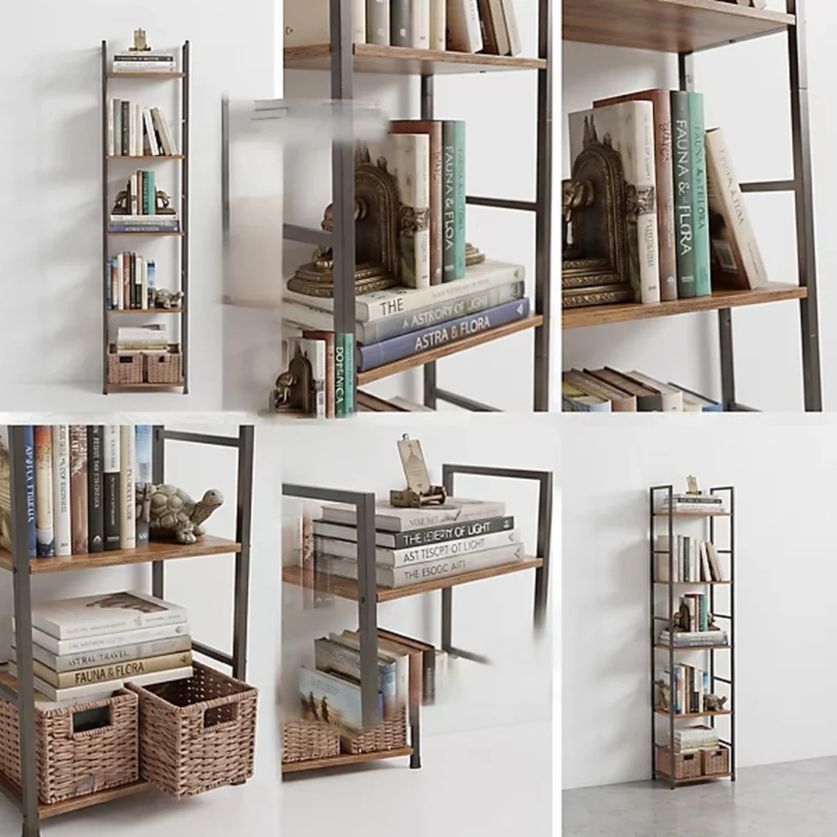 Five Tier Wooden Bookshelf Shelving Unit, - Oak – image 2