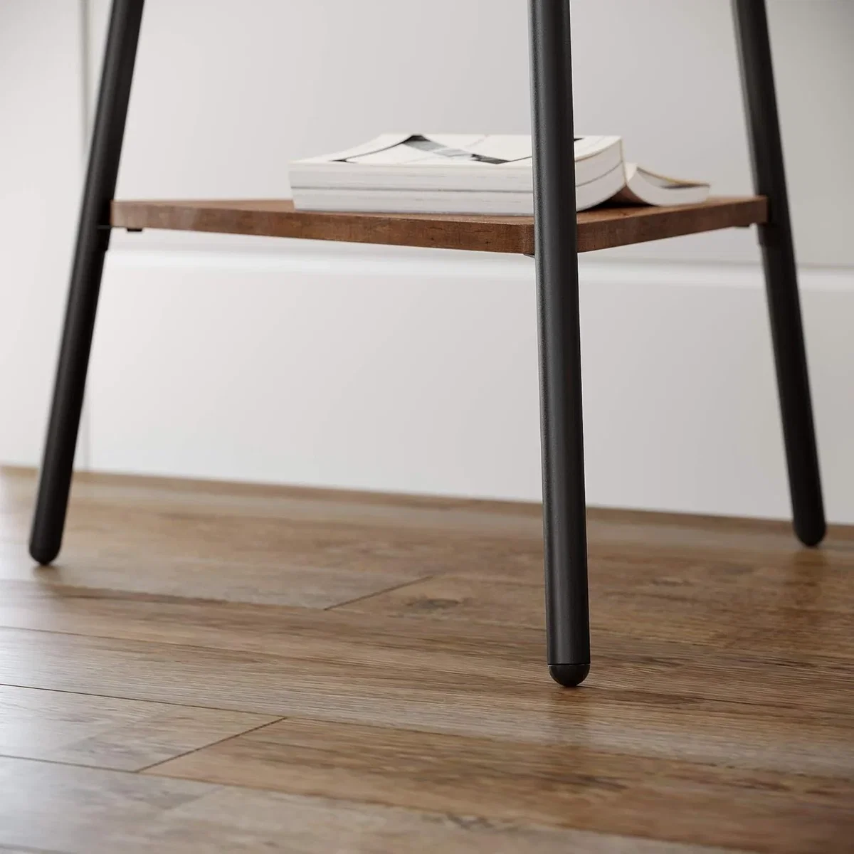 Industrial Hall Tree Coat Rack, 2 Shelves, Hazelnut Brown and Black - Hazelnut Brown, Black – image 6